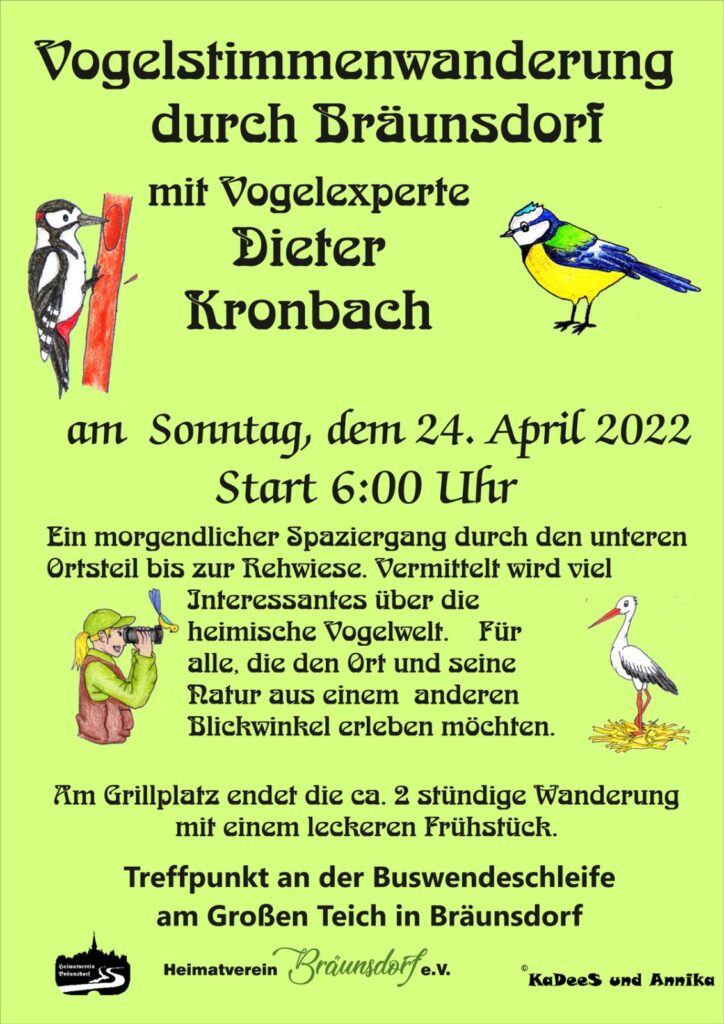 Vogelstimmenwanderung durch Bräunsdorf am 24.04.2022 – Foto 1
