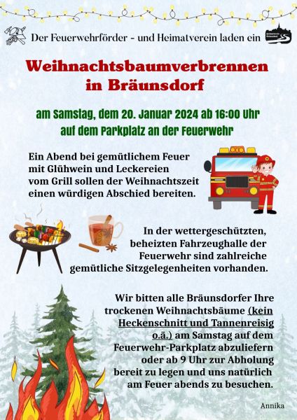Weihnachtsbaumverbrennen 2024 am 20.01.2024
