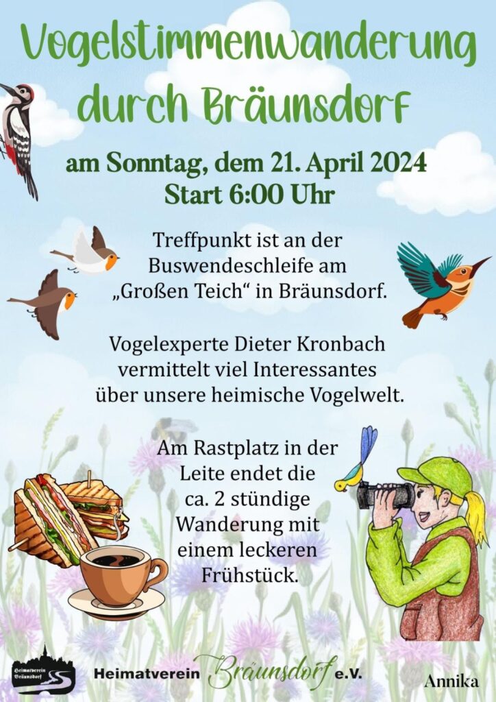 Vogelstimmenwanderung durch Bräunsdorf am 21.04.2024 – Foto 1